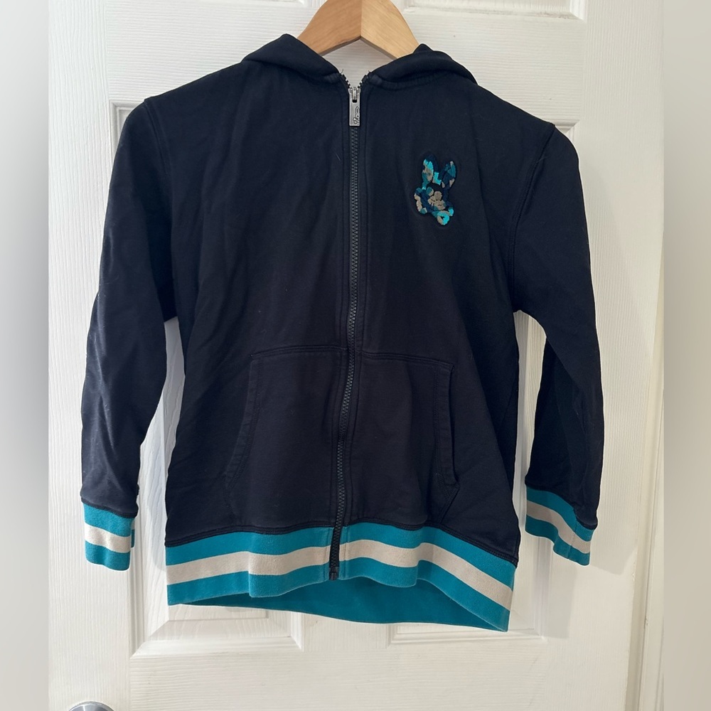 Psycho Bunny youth size large 14/16 zipper hooded sweater unisex